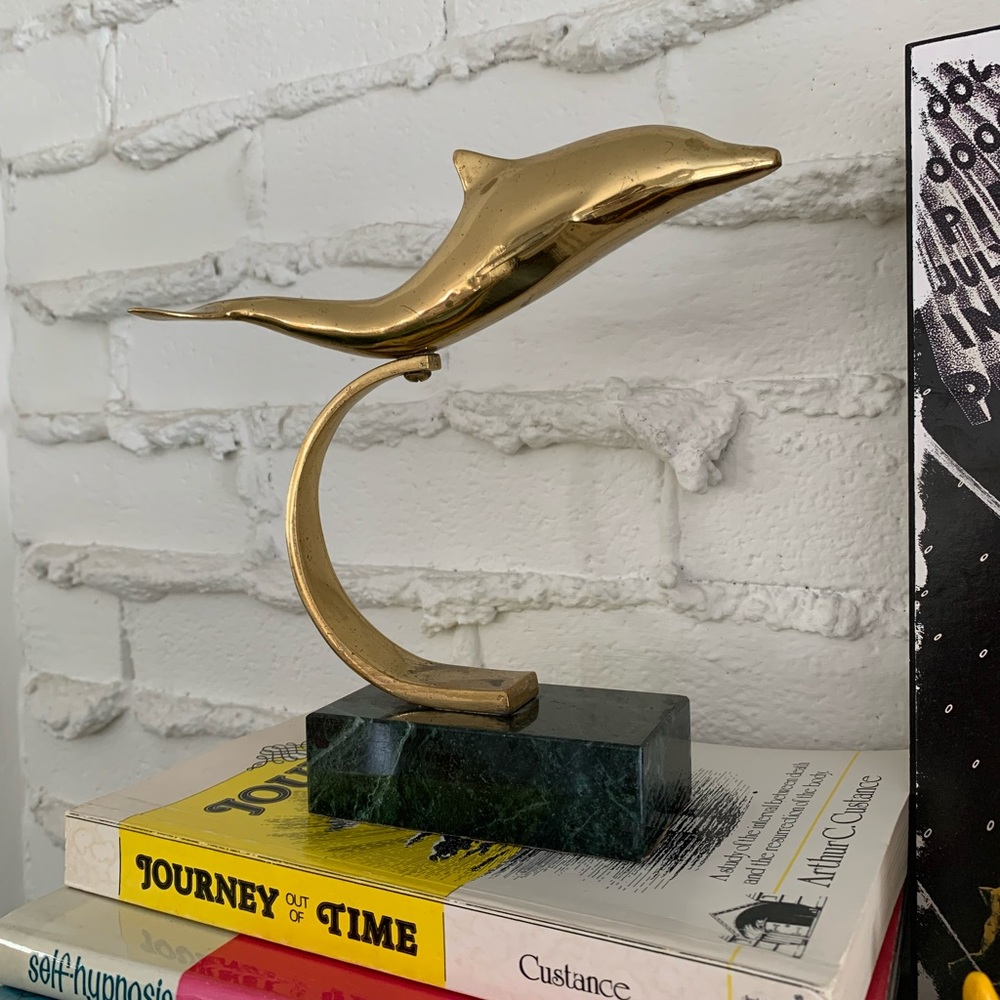 Brass Dolphin with Granite base